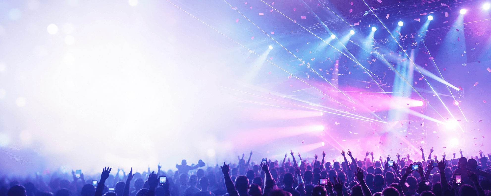 Concert crowd with lights